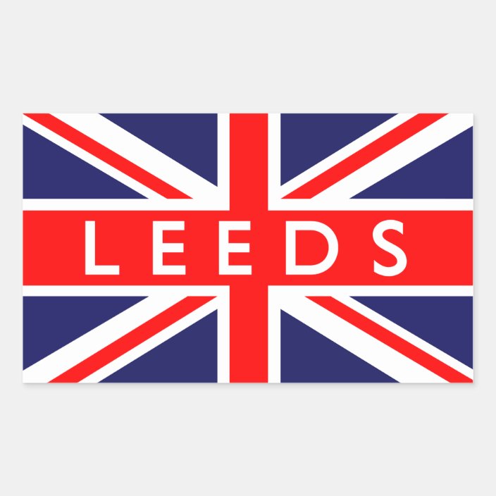 Leeds British Flag Rectangular Sticker Zazzle.co.uk