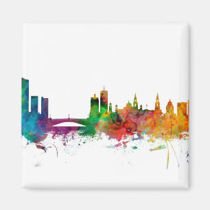 Leeds England Skyline Magnet