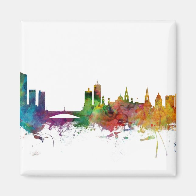 Leeds England Skyline Magnet (Front)