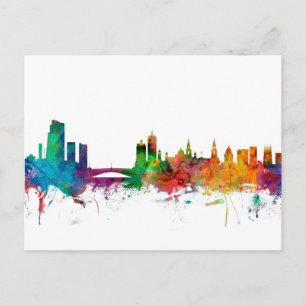Leeds England Skyline Postcard