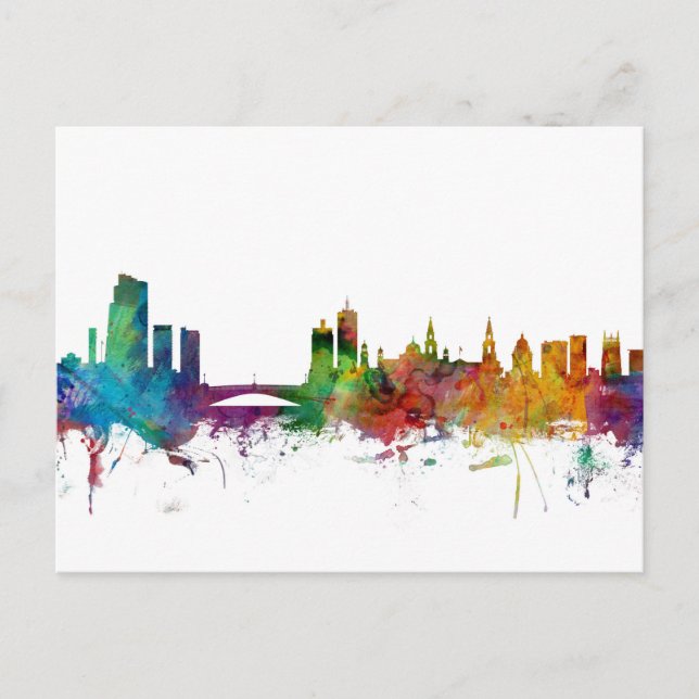 Leeds England Skyline Postcard (Front)