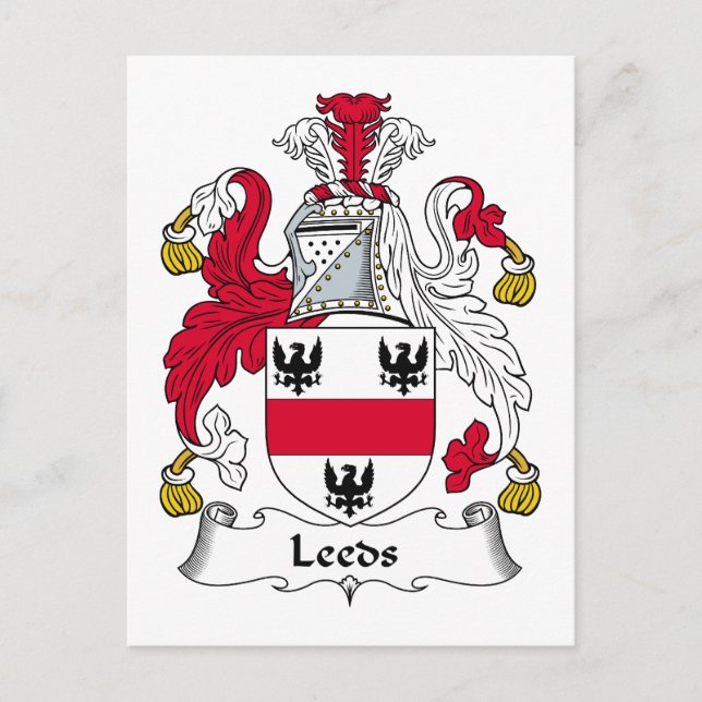 Leeds Family Crest Postcard (Front)