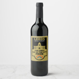 Leeds Gay Pride - Leeds England LGBT - Wine Label