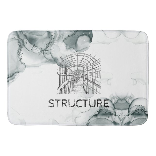 Leeds Tone Watercolor Blanket  Bath Mat (Front)