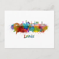 Leeds V2 skyline in watercolor