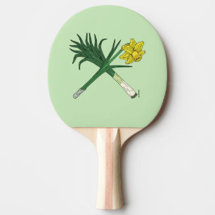 Leek and Daffodil Crossed Ping Pong Paddle