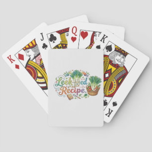 Leek-ed Recipe – Funny Vegetable Pun T-Shirt Desig Playing Cards