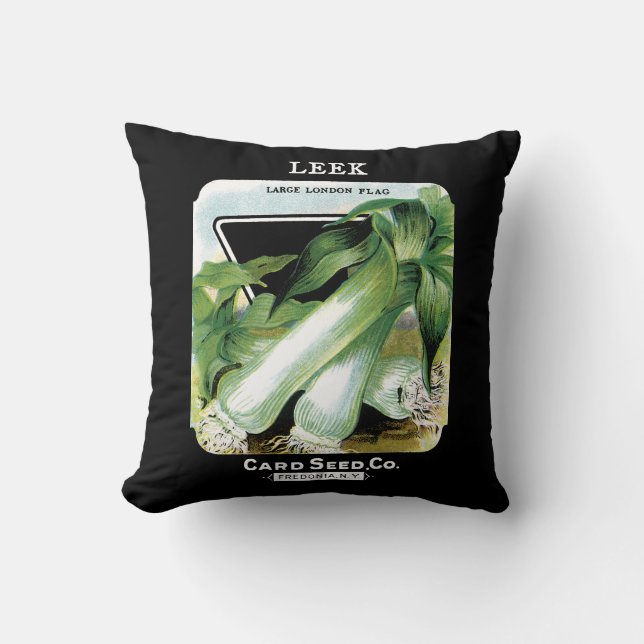 Leek Seed Packet Label Cushion (Front)
