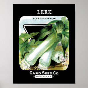 Leek Seed Packet Label Poster