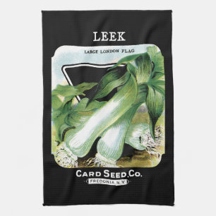 Leek Seed Packet Label Tea Towel