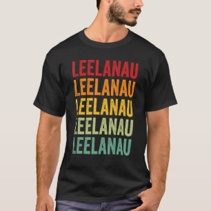 Leelanau County Michigan Rainbow Text Design T-Shirt