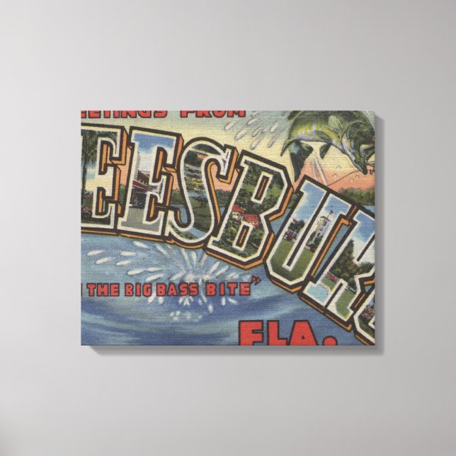 Leesburg, Florida - Large Letter Scenes Canvas Print (Front)