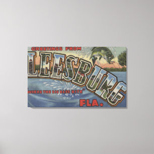 Leesburg, Florida - Large Letter Scenes Canvas Print