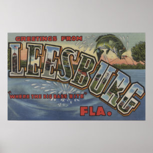 Leesburg, Florida - Large Letter Scenes Poster