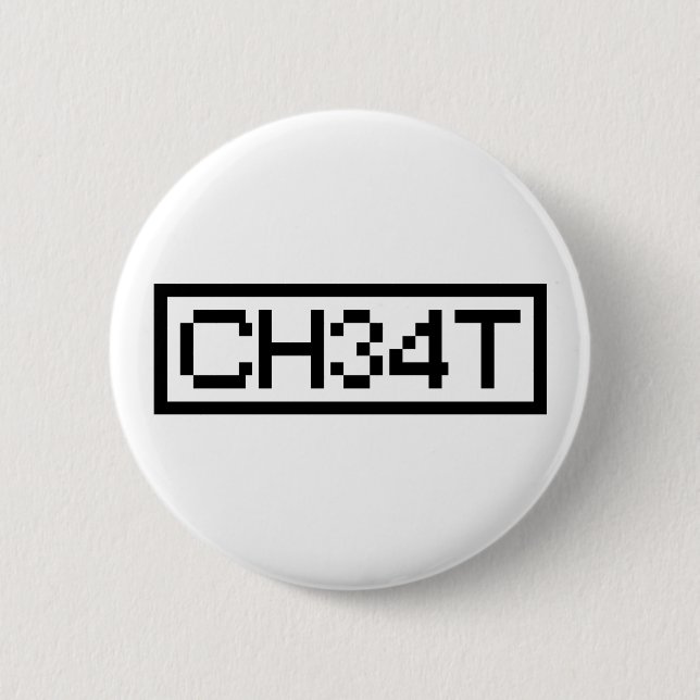 LEET CHEAT 6 CM ROUND BADGE (Front)