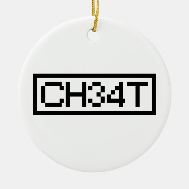 LEET CHEAT CERAMIC TREE DECORATION (Front)