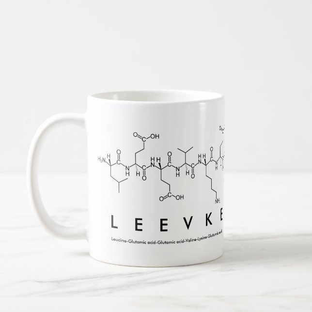 Leevke peptide name mug (Left)