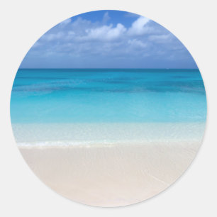 Leeward Beach   Turks and Caicos Photo Classic Round Sticker