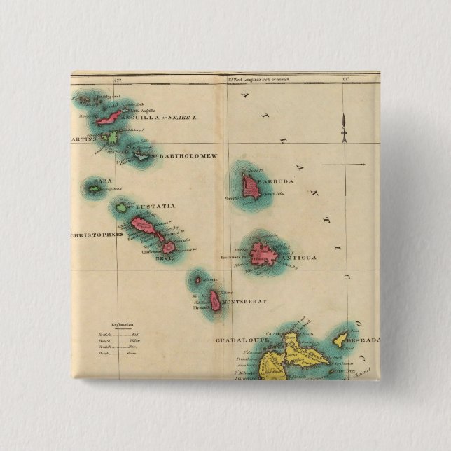 Leeward Islands 15 Cm Square Badge (Front)