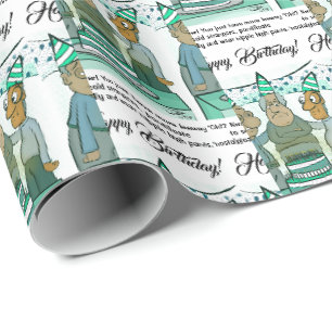 Leeway Senior Birthday Wrapping Paper