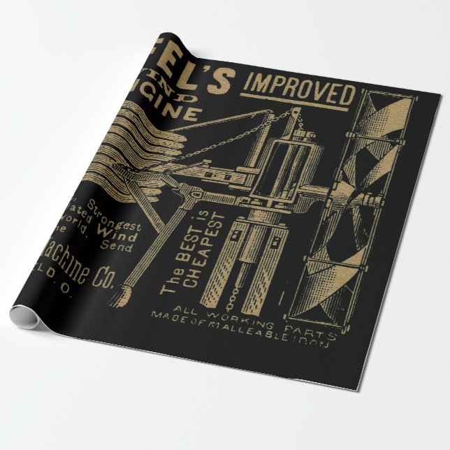 Leffel's Improved Iron Wind Engine Windmill 1885 Wrapping Paper (Unrolled)