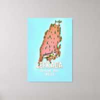 Lefkada Greece travel poster.