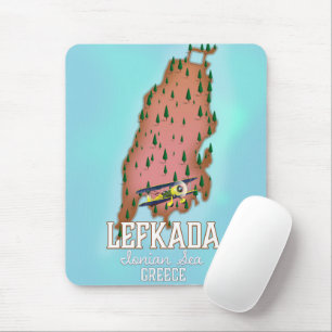 Lefkada Greece travel poster. Mouse Mat