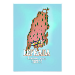 Lefkada Greece travel poster. Photo Print