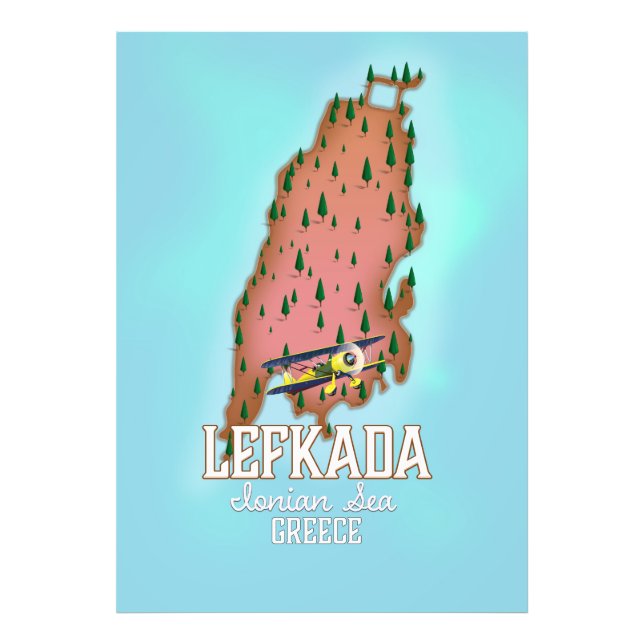 Lefkada Greece travel poster. Photo Print (Front)