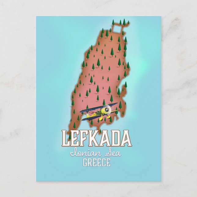 Lefkada Greece travel poster. Postcard (Front)