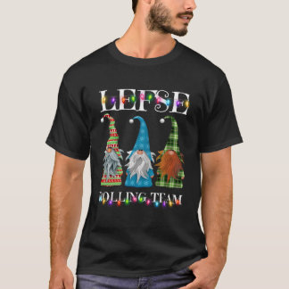 Lefse Making Rolling Team Garden Gnome Christmas P T-Shirt
