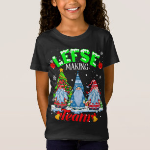Lefse Making Team Christmas Gnomes Norwegian Lefse T-Shirt