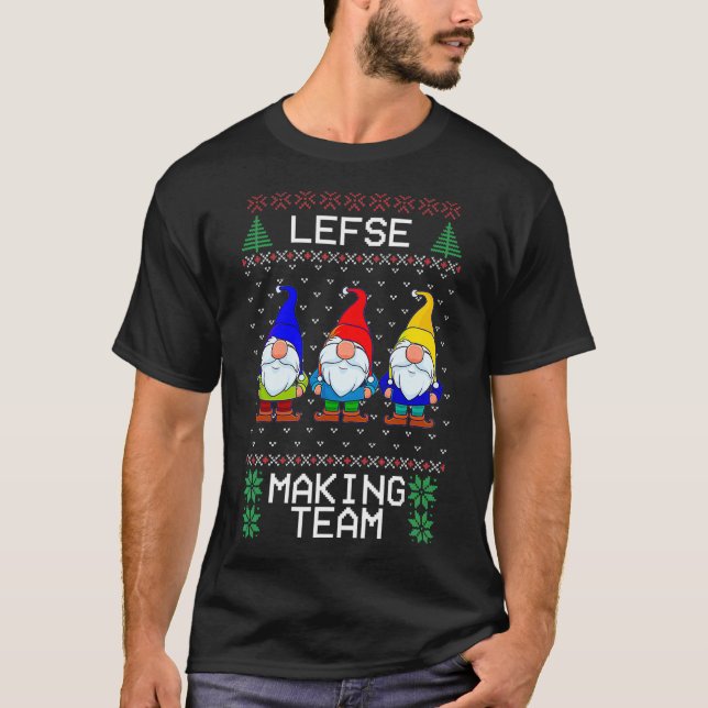 Lefse Making Team Nordic Christmas Tomte Gnome Xma T-Shirt (Front)