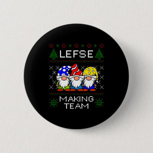 Lefse Making Team Ugly Christmas Sweater  6 Cm Round Badge