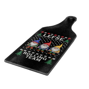 Lefse Rolling Team Christmas Baking Gnome Xmas  Cutting Board