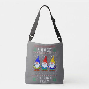 Lefse Rolling Team, Christmas Baking Tomte Gnome Crossbody Bag