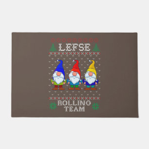 Lefse Rolling Team, Christmas Baking Tomte Gnome Doormat