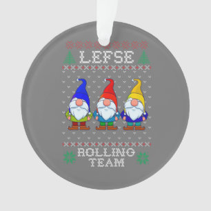 Lefse Rolling Team, Christmas Baking Tomte Gnome Ornament