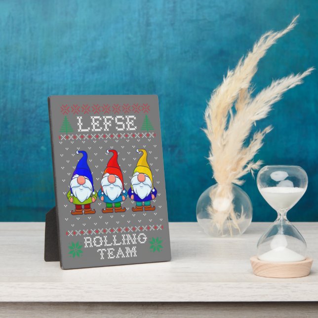 Lefse Rolling Team, Christmas Baking Tomte Gnome Plaque (Side)