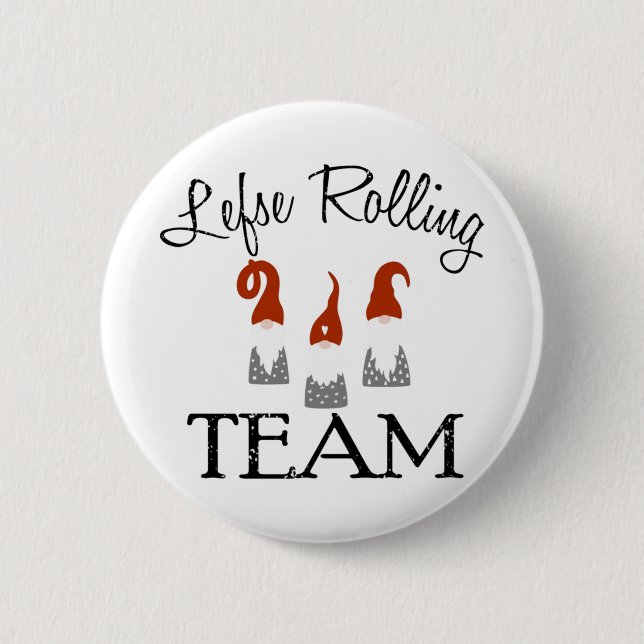 Lefse rolling team christmas costume s girl 6 cm round badge (Front)