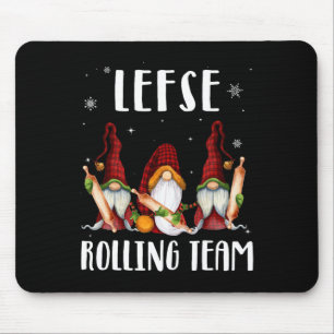 Lefse Rolling Team Gnomes Christmas Xmas Plaid Kid Mouse Mat