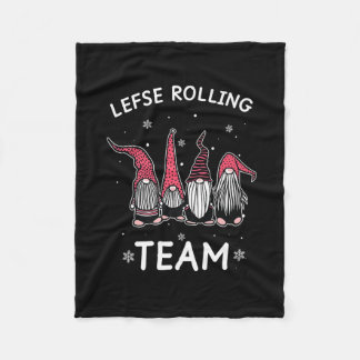 Lefse Rolling Team God Jul Gnome Gifts Christmas P Fleece Blanket