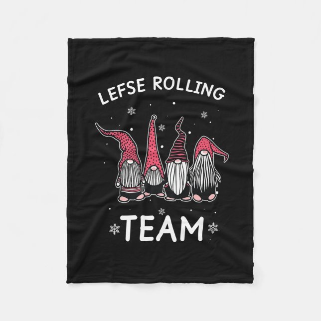 Lefse Rolling Team God Jul Gnome Gifts Christmas P Fleece Blanket (Front)
