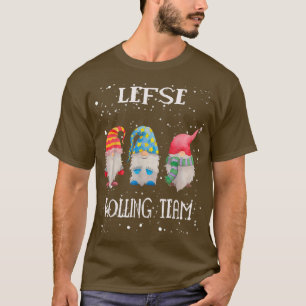 Lefse Rolling Team Nordic Merry Christmas Gnome Ba T-Shirt