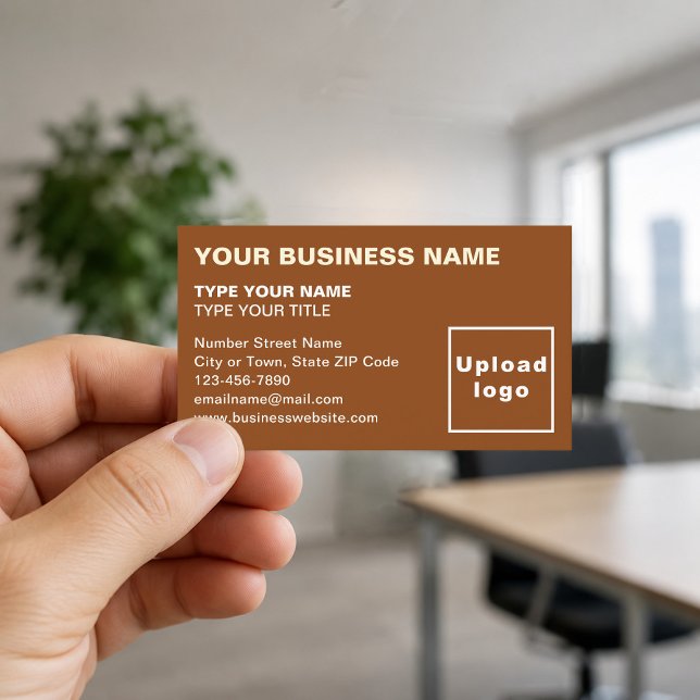 Left-Aligned Brown Business Cards (Front of the business card)