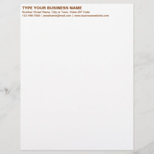Left Aligned Brown Plain Texts Heading of Custom Letterhead
