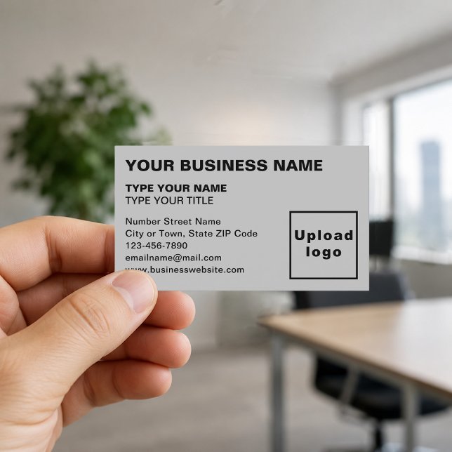 Left-Aligned Grey Business Card (Front of the business card)