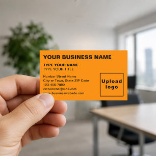 Left-Aligned Orange Business Cards