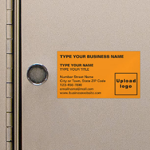 Left Aligned Orange Colour Magnetic Business Card