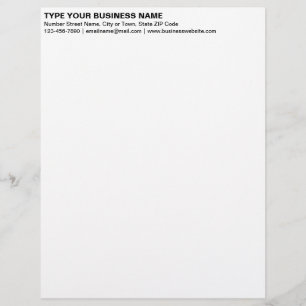 Left Aligned Plain Black Texts Heading of Custom Letterhead